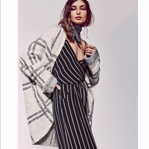 Free People window pane checked jacket